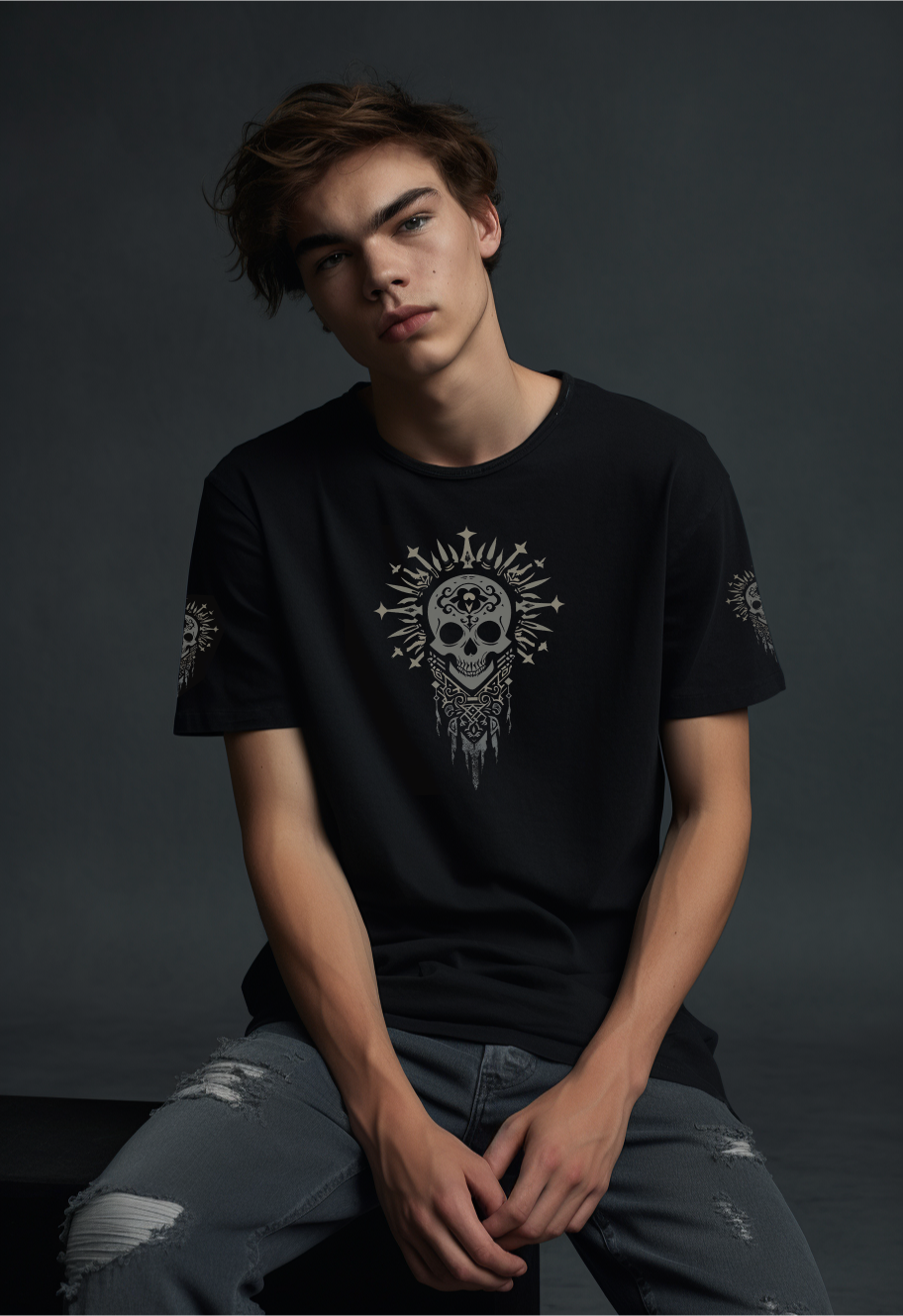 Folklore Mana t-shirt with ornament print - Black