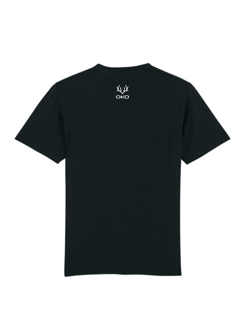 Glitched skull print black unisex T-shirt